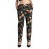 Pantaloni Dama Din Panza Topita Bumbac Cu Siret In Talie,Motiv Floral,Marime Mare